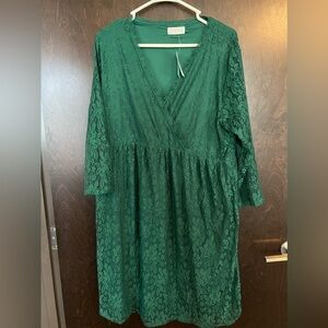 Green babydoll maternity dress